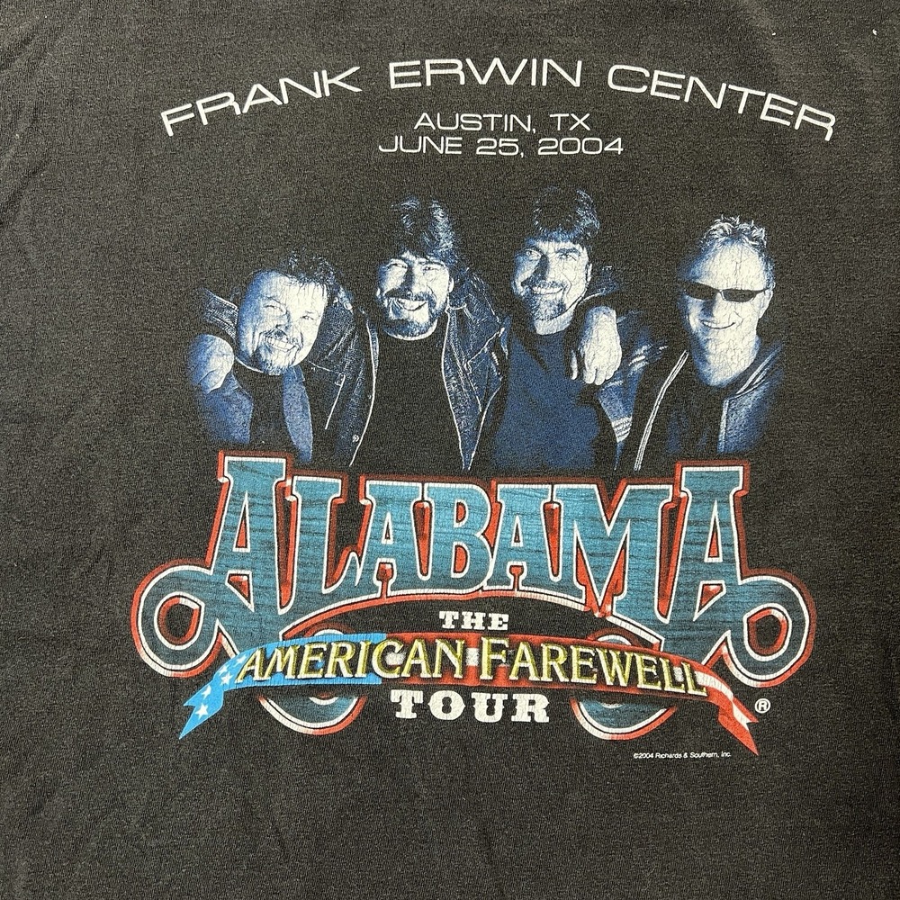 Alabama The Amercian Farewell Tour 2004 Tshirt Men's XL Black Faded Country - Picture 5 of 7